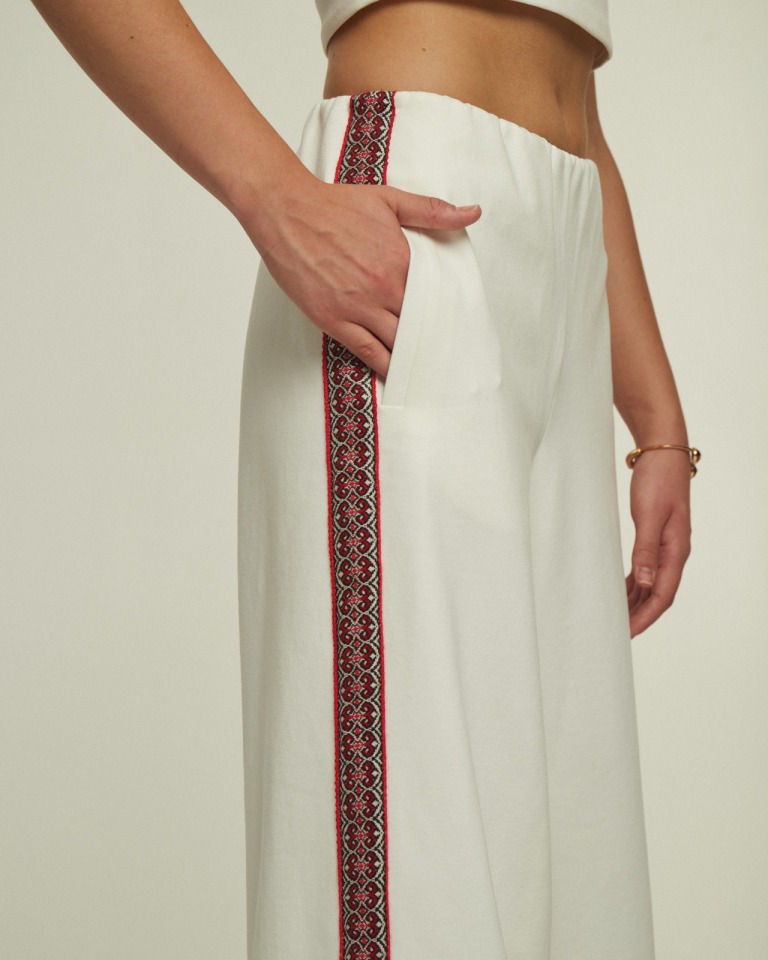 Штани TR 301-1 LZ (Молочний-червоний)